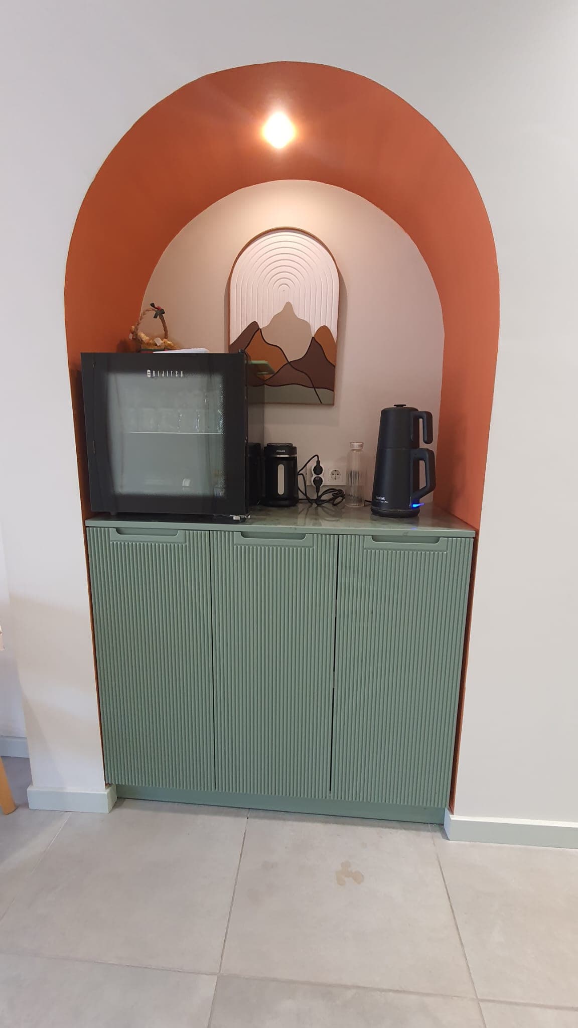 Mercan kemer niş, flüt kapak ve ikram dolabı, uygulama fotoğrafı